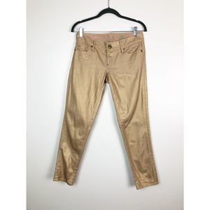Lilly Pulitzer Worth Skinny Mint Gold Coated Pants